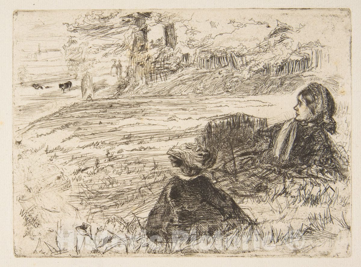 Art Print : James McNeill Whistler - Nursemaid and Child : Vintage Wall Art