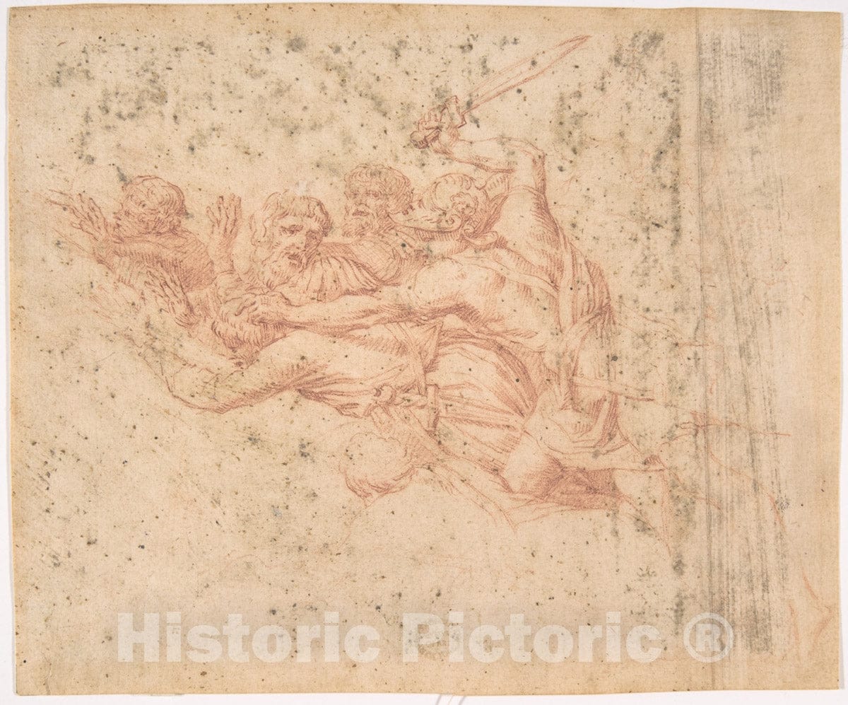 Art Print : Italian, 16th Century - Battle Scene : Vintage Wall Art
