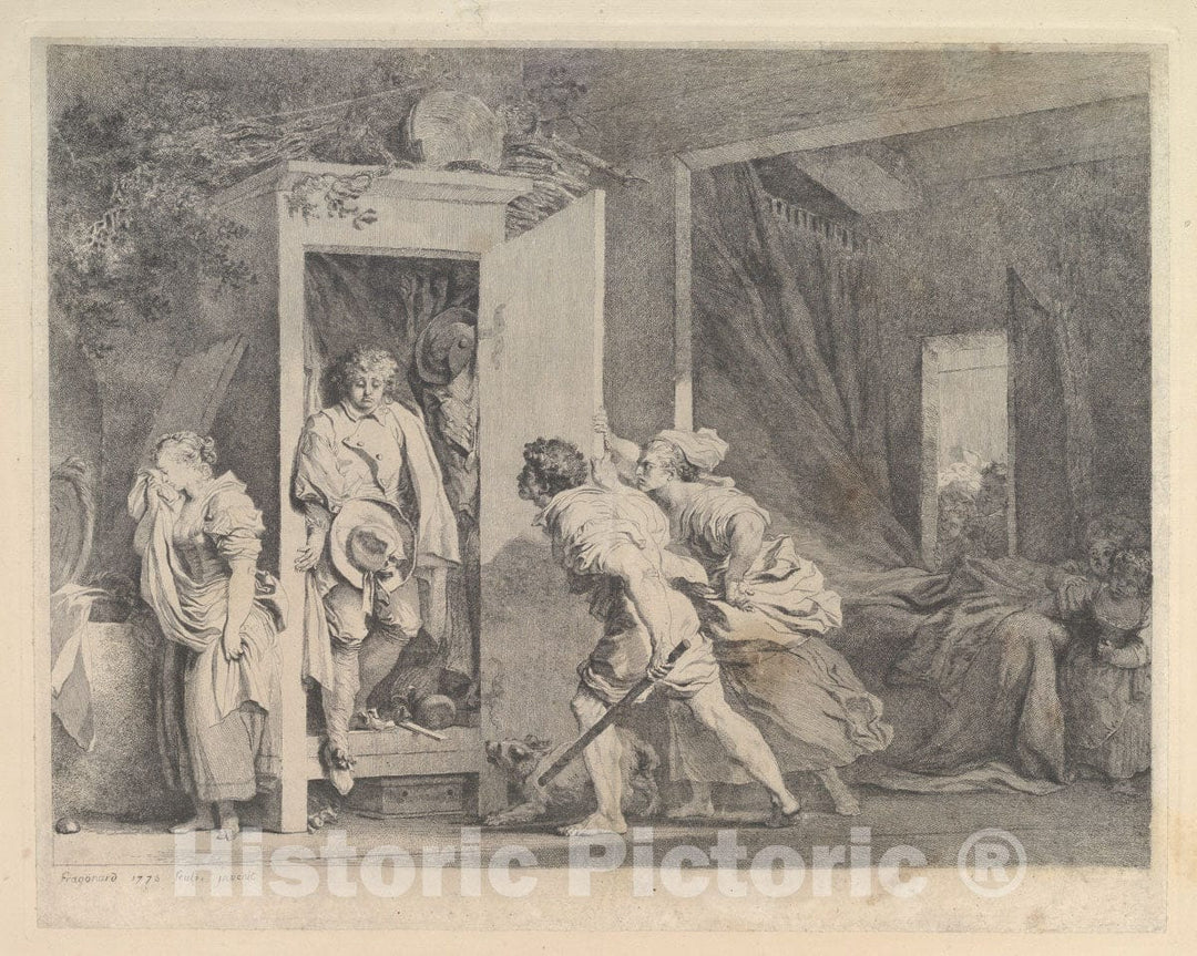 Art Print : Jean Honoré Fragonard - L'Armoire : Vintage Wall Art