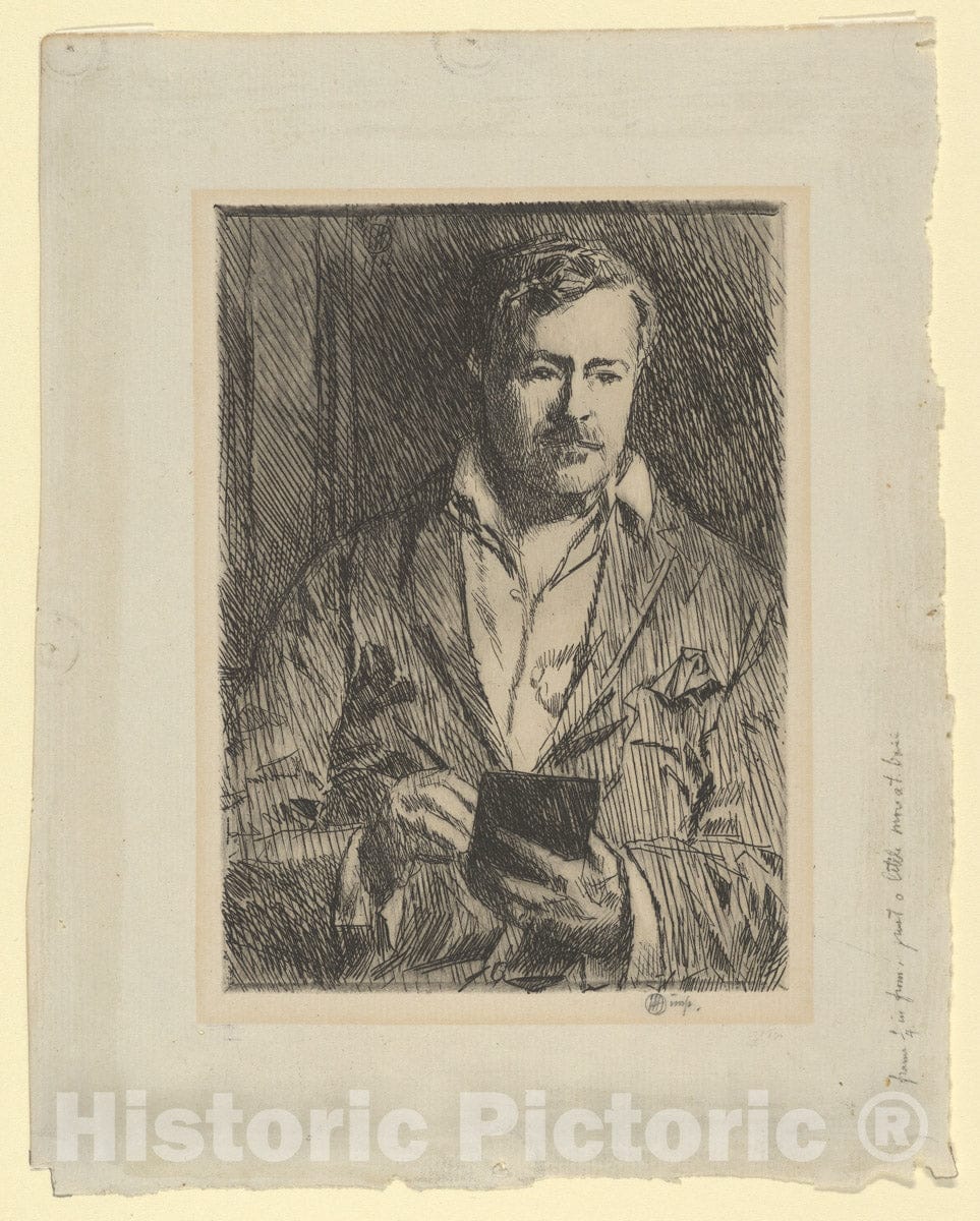 Art Print : Childe Hassam - C.H. Etching : Vintage Wall Art