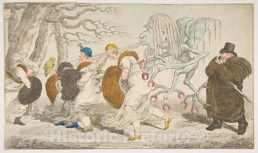 Art Print : After (?) Charles Williams - A Naked Truth, or Nipping Frost : Vintage Wall Art