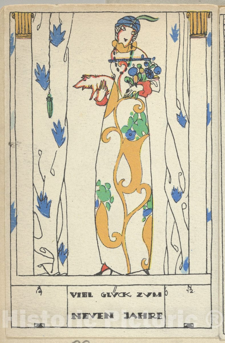 Art Print : Arnold Nechansky - Best of Luck for The New Year (Viel Glück Zum Neuen Jahre) : Vintage Wall Art