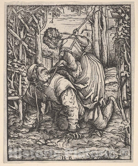 Art Print : Hans Burgkmair - Aristotle and Phyllis : Vintage Wall Art