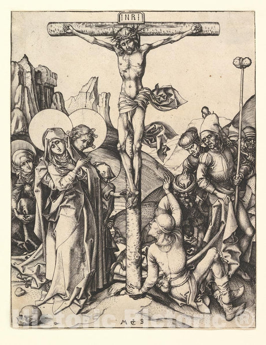 Art Print : Martin Schongauer - Crucifixion : Vintage Wall Art