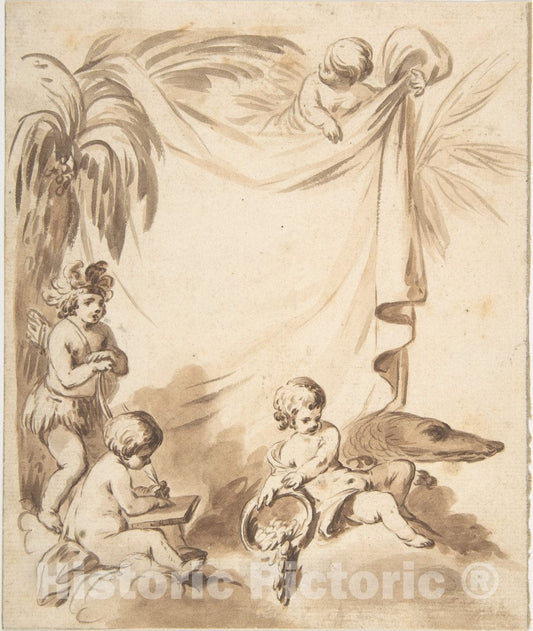Art Print : French, 18th Century - America, Asia, and Europe : Vintage Wall Art
