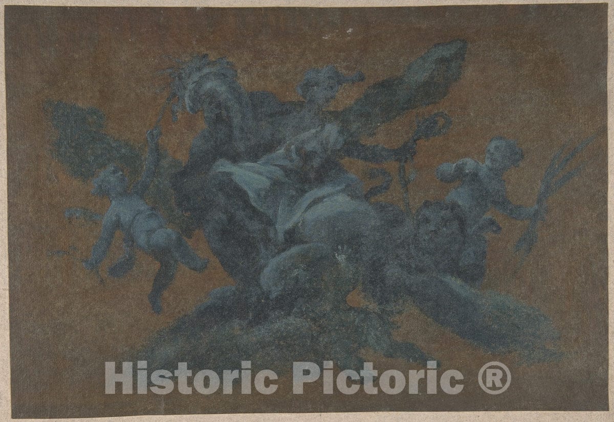 Art Print : Italian, First Half of The 18th Century - Allegorical Figure of Abundance : Vintage Wall Art