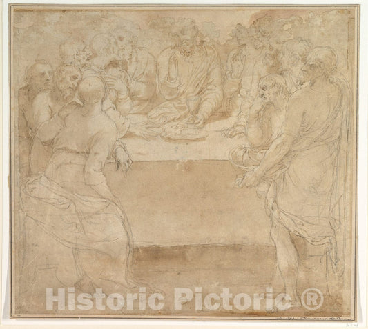 Art Print : Italian, mid-16th Century - Last Supper : Vintage Wall Art
