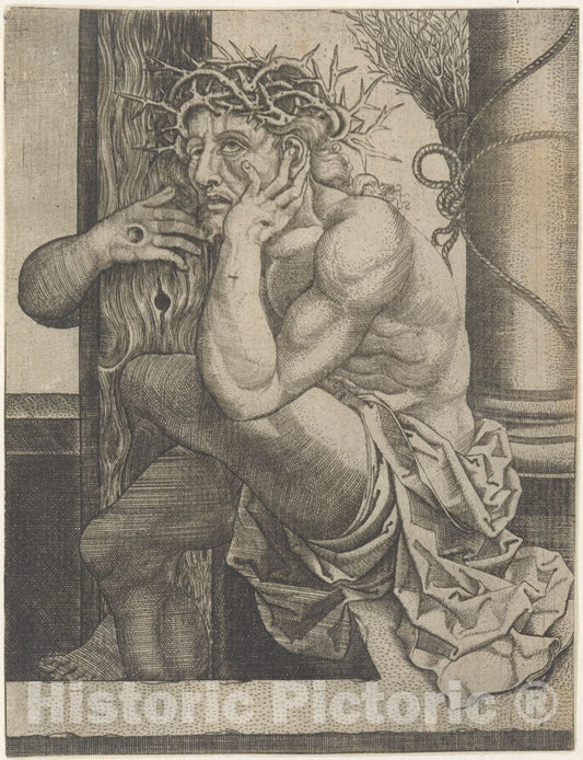 Art Print : Frans Crabbe Van Espleghem - Christ as The Man of Sorrows : Vintage Wall Art