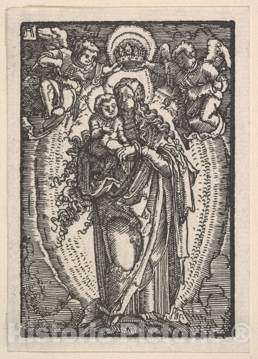 Art Print : Albrecht Altdorfer - Virgin and Child on a Crescent, from The Fall and Salvation of Mankind Through The Life and Passion of Christ : Vintage Wall Art
