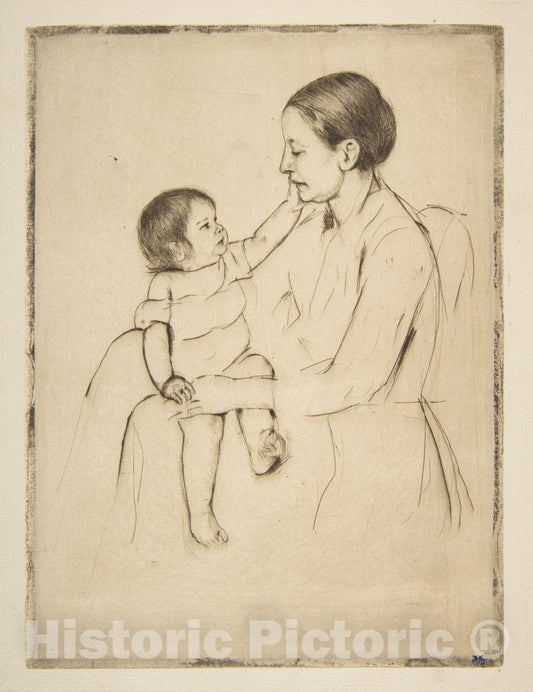 Art Print : Mary Cassatt - The Caress : Vintage Wall Art