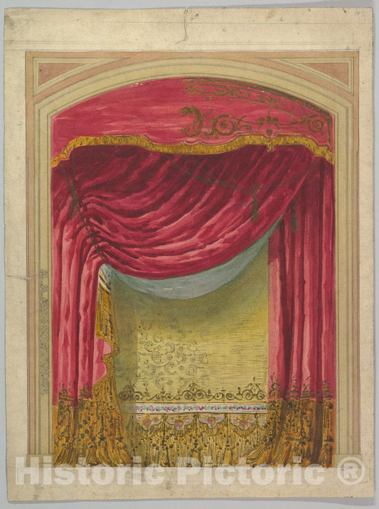 Art Print : Eugène Cicéri - Design for a Stage Set 16 : Vintage Wall Art