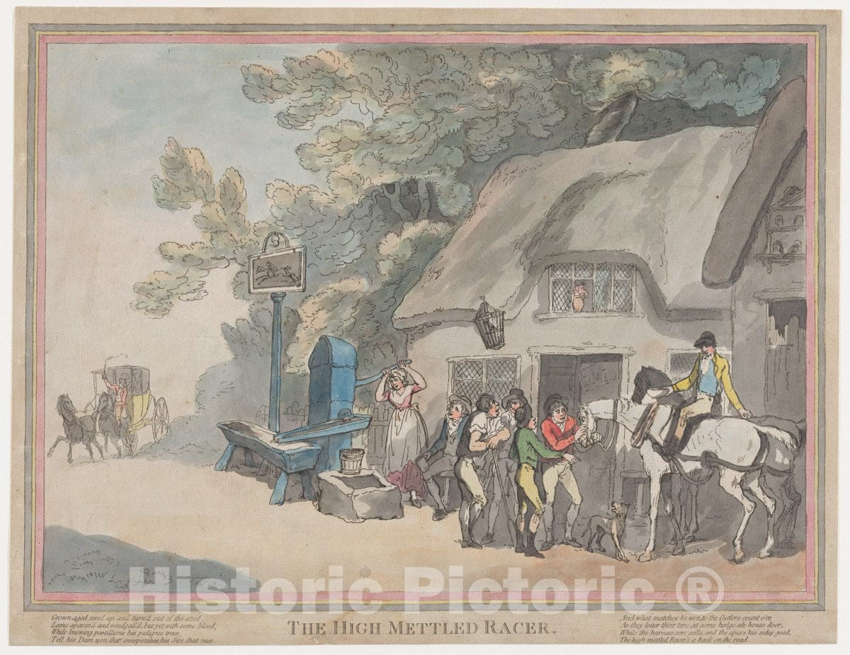Art Print : Thomas Rowlandson - The Post Horse (from The Life of a Racehourse, or The High-Mettled Racer) : Vintage Wall Art