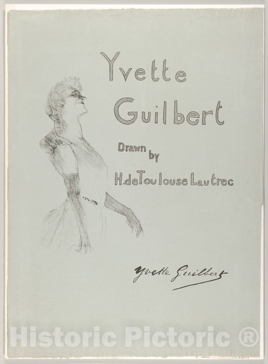 Art Print : Henri de Toulouse-Lautrec, Cover, Yvette Guilbert, 1898 - Vintage Wall Art
