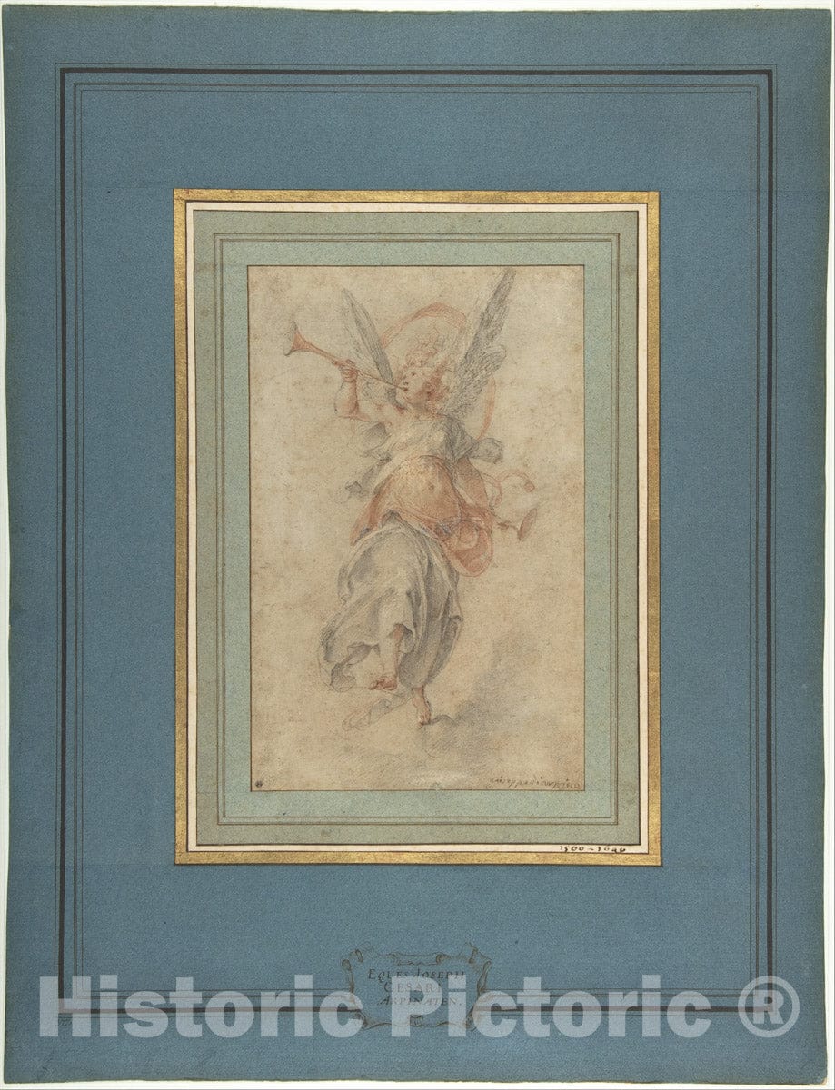 Art Print : Cavaliere d'Arpino (Giuseppe Cesari) - Allegorical Figure of Fame : Vintage Wall Art