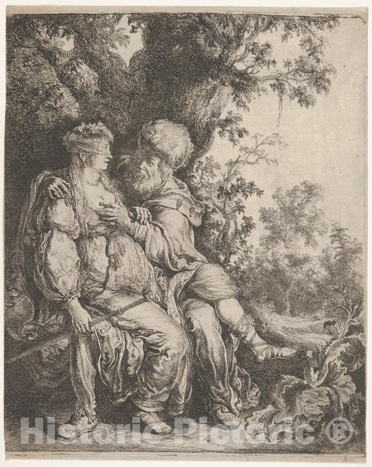 Art Print : Pieter Lastman - Judah and Tamar : Vintage Wall Art