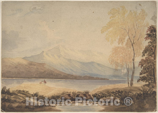 Art Print : Formerly Copley Fielding - Lakeland Landscape : Vintage Wall Art