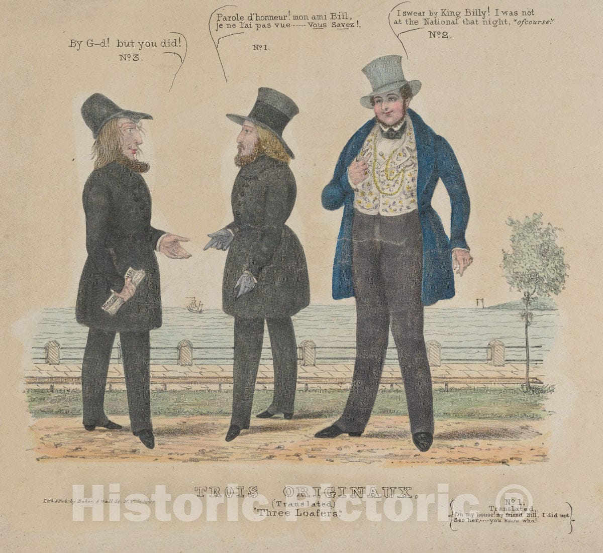 Art Print : Alfred E. Baker - Three Loafers (Trois Originaux) : Vintage Wall Art