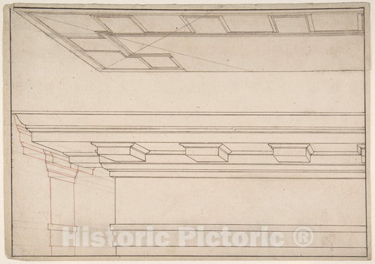 Art Print : Italian, 17th Century - Architectural Study : Vintage Wall Art