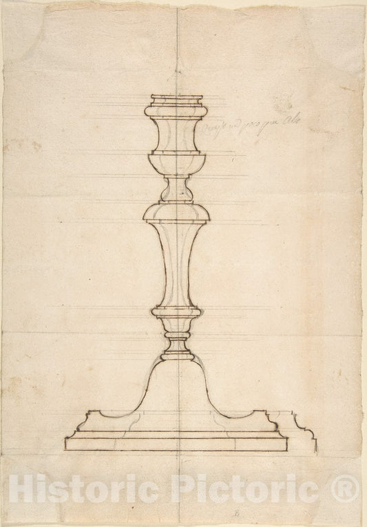 Art Print : Italian, 18th Century - Candlestick : Vintage Wall Art
