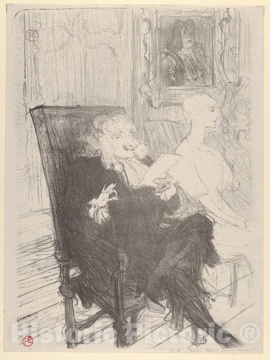 Art Print : Henri de Toulouse-Lautrec - Truffier and Moreno, in Les Femmes Savantes : Vintage Wall Art