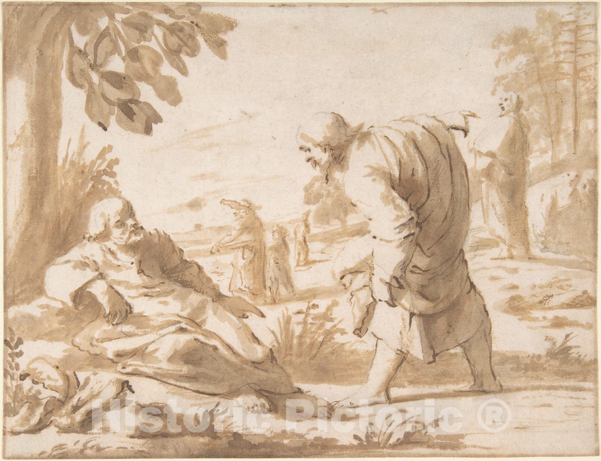 Art Print : Willem Van Oordt - St. John The Baptist Pointing to Christ : Vintage Wall Art