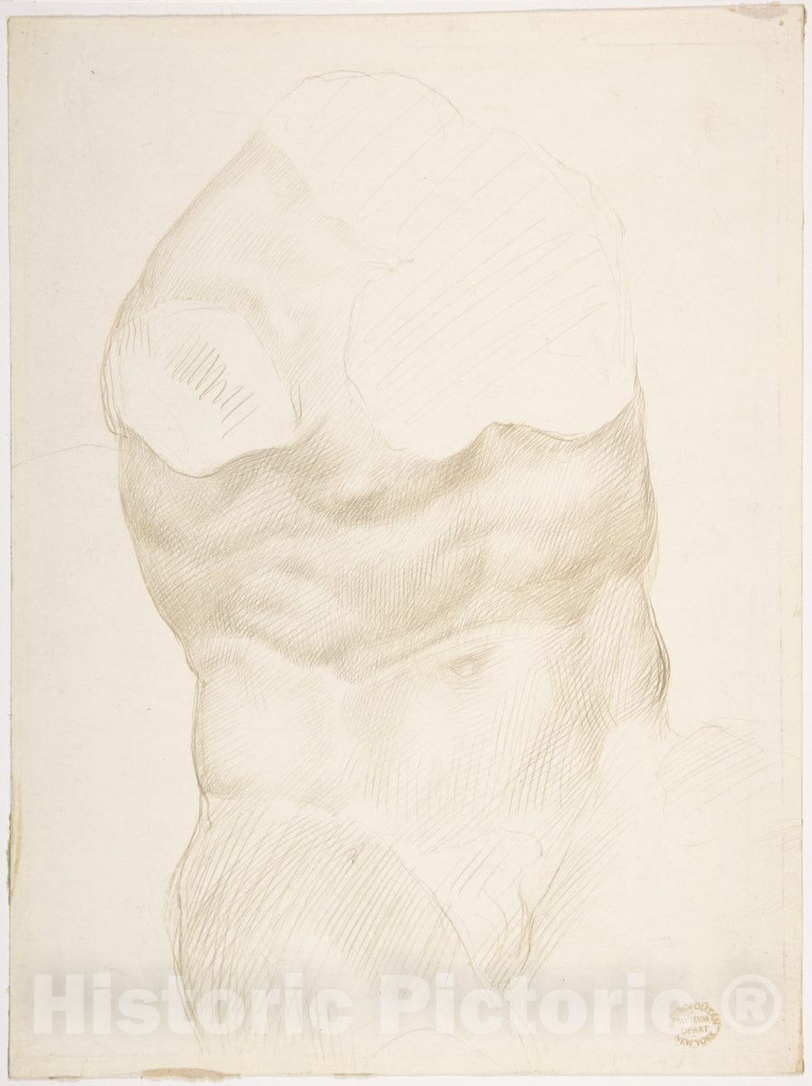Art Print : Alphonse Legros - Torso of The Belvedere 1 : Vintage Wall Art
