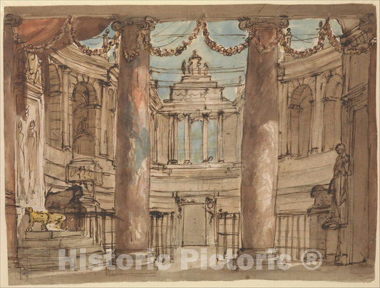 Art Print : Giuseppe Barberi - Design for a Stage Set : Vintage Wall Art