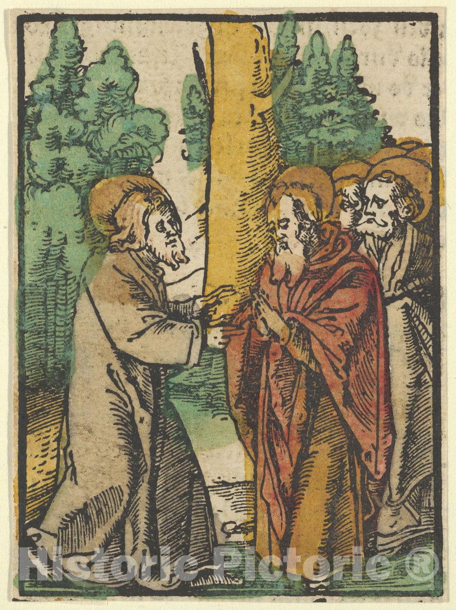 Art Print : Hans Schäufelein - Christ Teaching The Disciples, 1, from Das Plenarium 2 : Vintage Wall Art