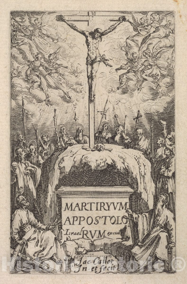 Art Print : Jacques Callot - Frontispiece, from The Series 'The Little Apostles' (Les Petits apôtres) : Vintage Wall Art