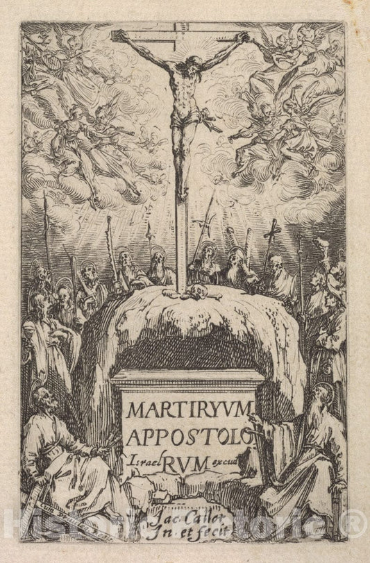 Art Print : Jacques Callot - Frontispiece, from The Series 'The Little Apostles' (Les Petits apôtres) : Vintage Wall Art