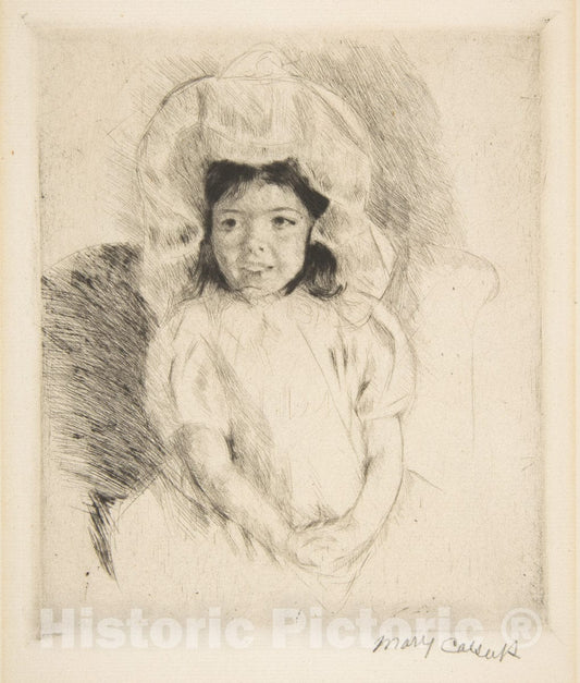 Art Print : Mary Cassatt - Margot Wearing a Bonnet (No. 2) : Vintage Wall Art
