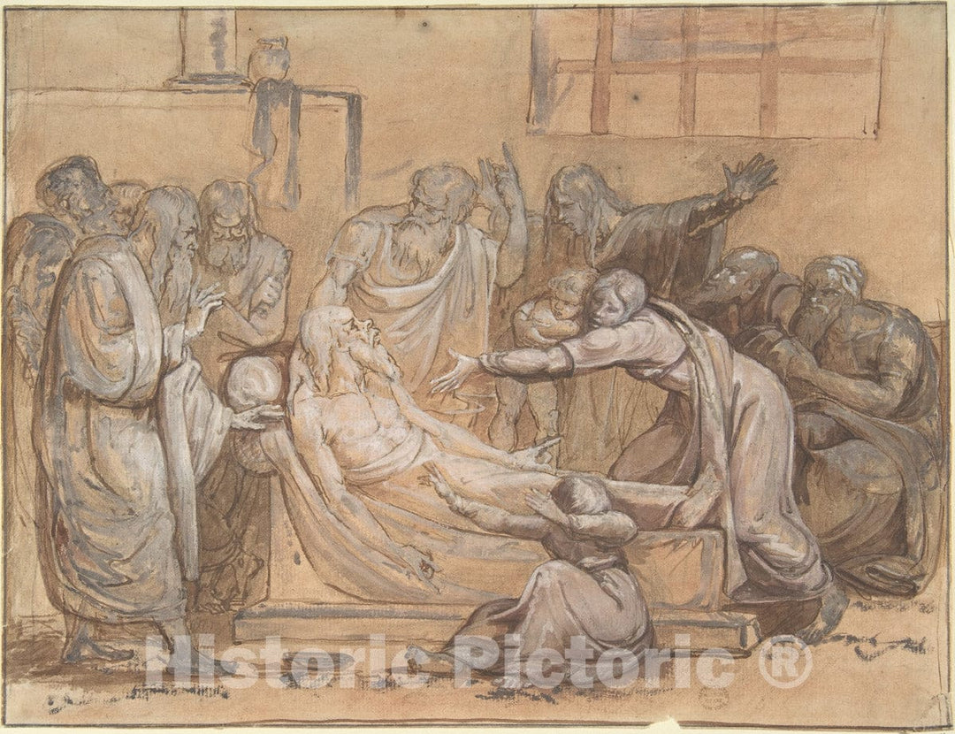 Art Print : German, 19th Century - Death of Socrates : Vintage Wall Art