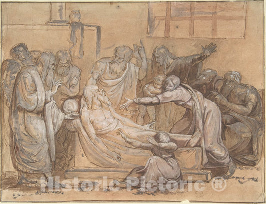 Art Print : German, 19th Century - Death of Socrates : Vintage Wall Art