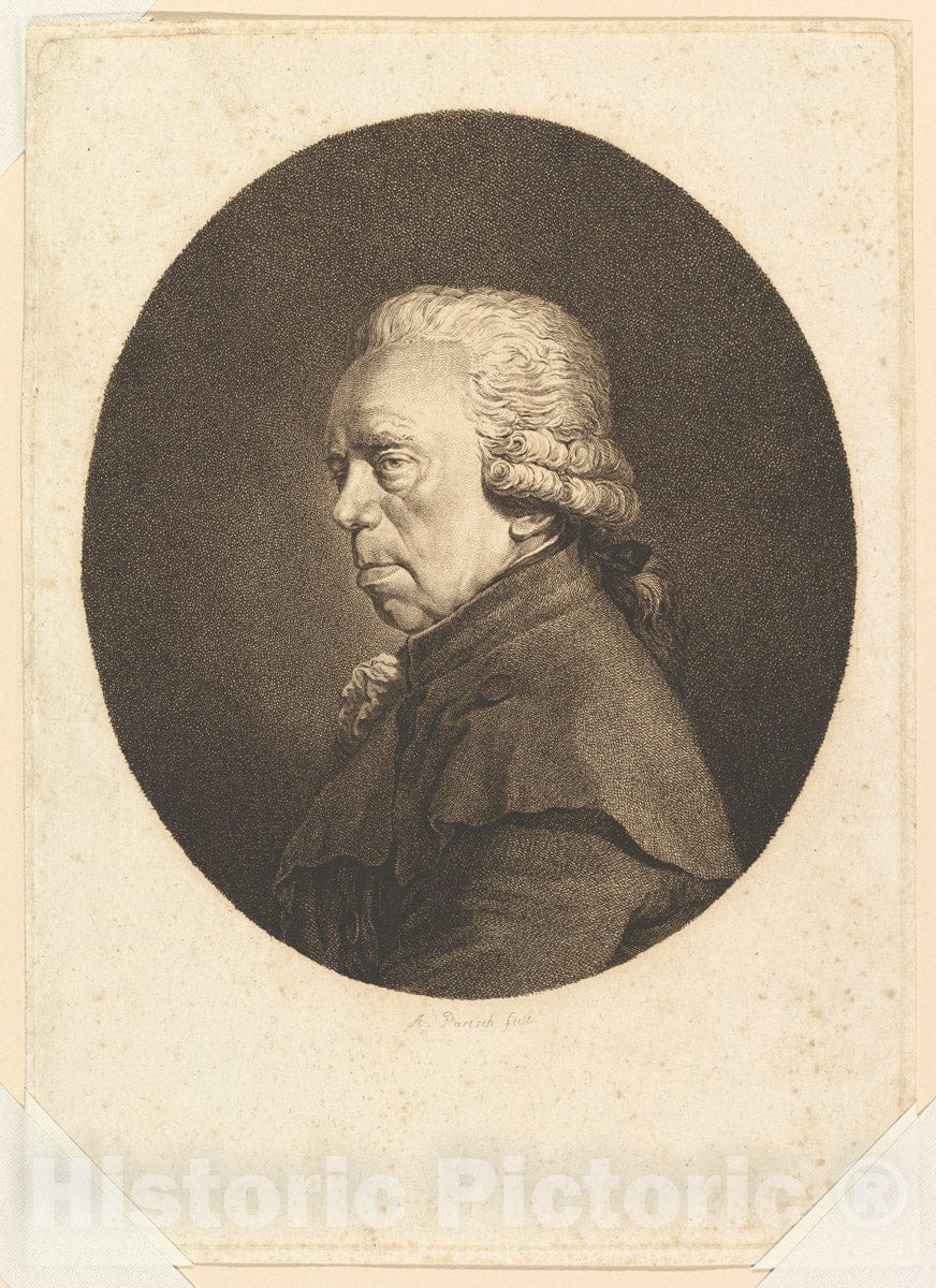 Art Print : Adam von Bartsch - Portrait of Johann Christian Brand : Vintage Wall Art