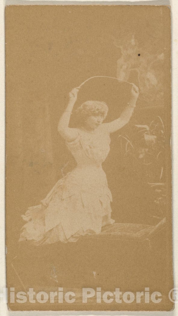 Photo Print : Actress Holding Riding Crop Above Head, from The Actresses Series (N668) : Vintage Wall Art