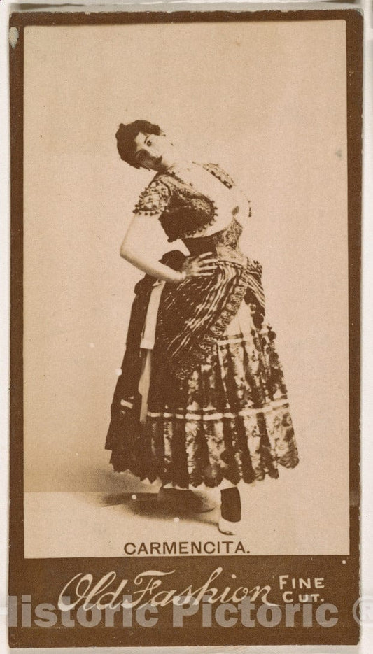 Photo Print : Carmencita, from The Actresses Series (N664) Promoting Old Fashion Fine Cut Tobacco : Vintage Wall Art
