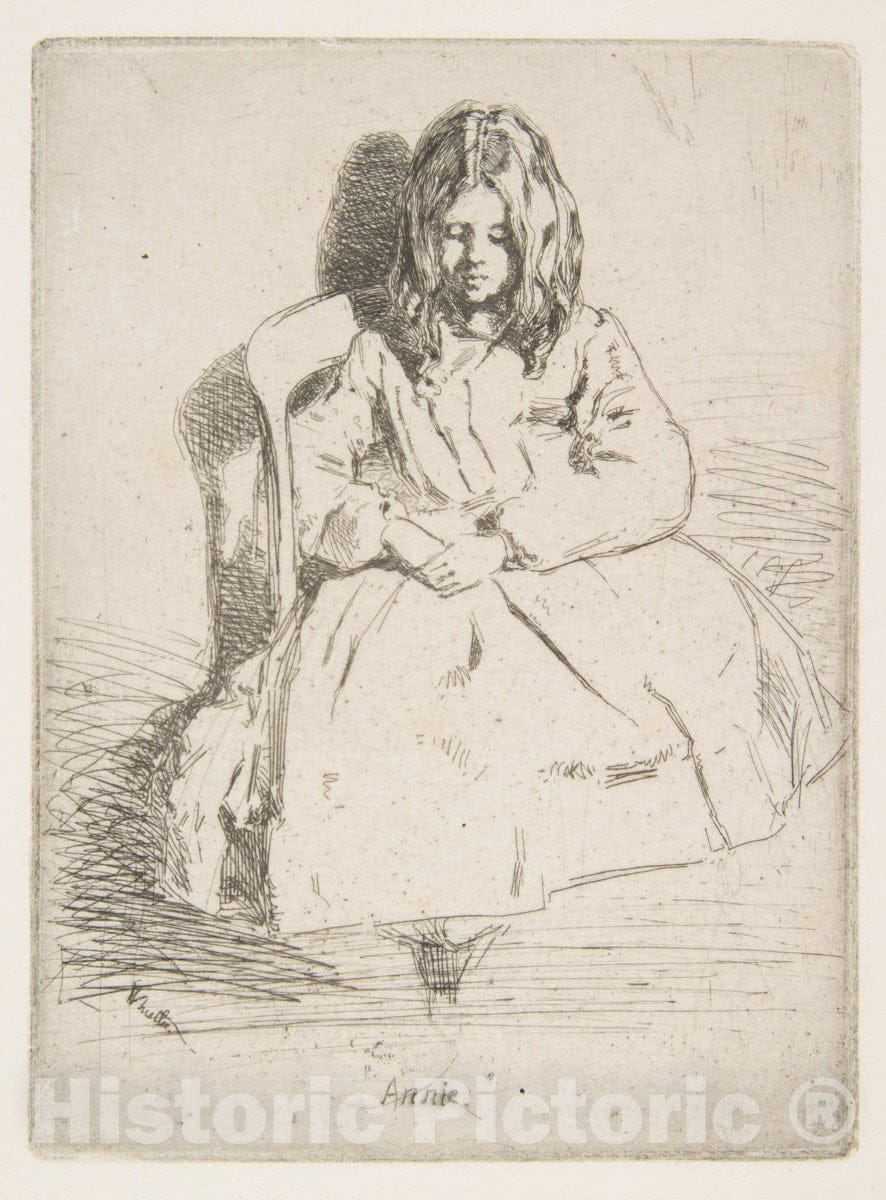 Art Print : James McNeill Whistler - Annie Seated 2 : Vintage Wall Art