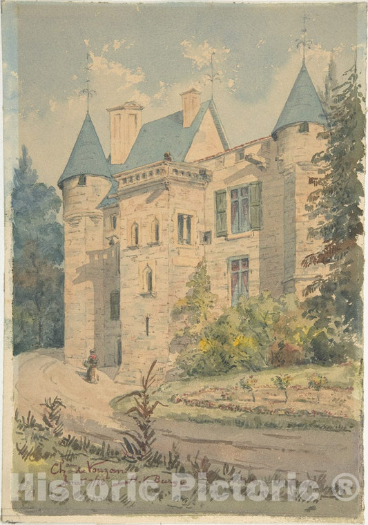 Art Print : Henry Victor Burgy - Chateau de Vouzan : Vintage Wall Art