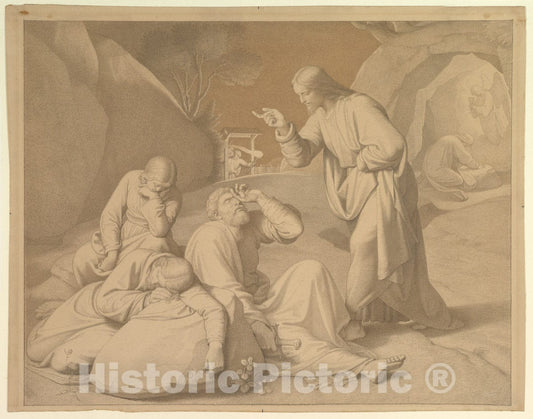 Art Print : Johann Friedrich Overbeck - Christ in The Garden of Gethsemane : Vintage Wall Art
