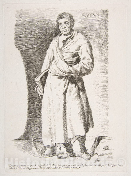 Art Print : Goya - Aesop (Aesopus), from Etchings After Velazquez : Vintage Wall Art