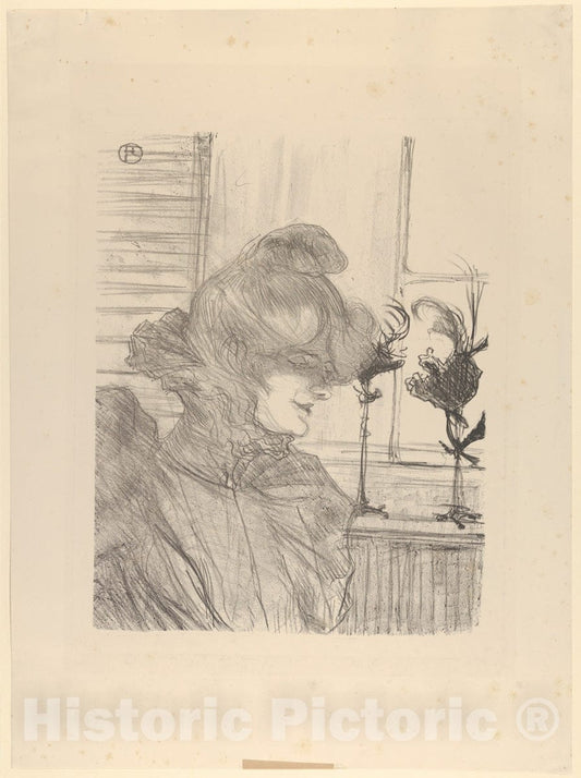 Art Print : Henri de Toulouse-Lautrec - Louise Blouet Le Margoin : Vintage Wall Art