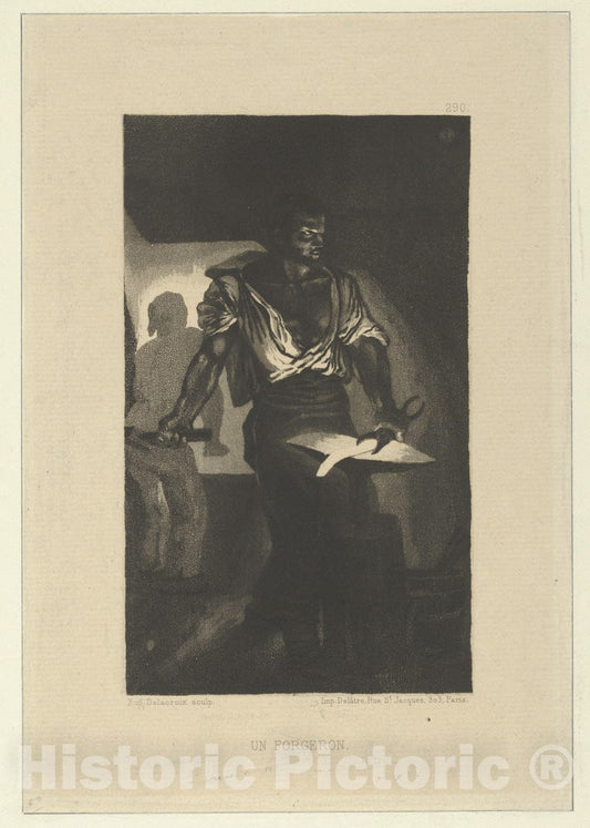 Art Print : Eugène Delacroix - A Blacksmith 1 : Vintage Wall Art