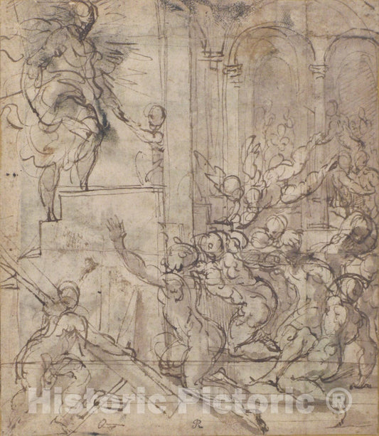 Art Print : Apparition of Christ - Artist: Parmigianino (Girolamo Francesco Maria Mazzola) - Created: 1503–40 : Vintage Wall Art
