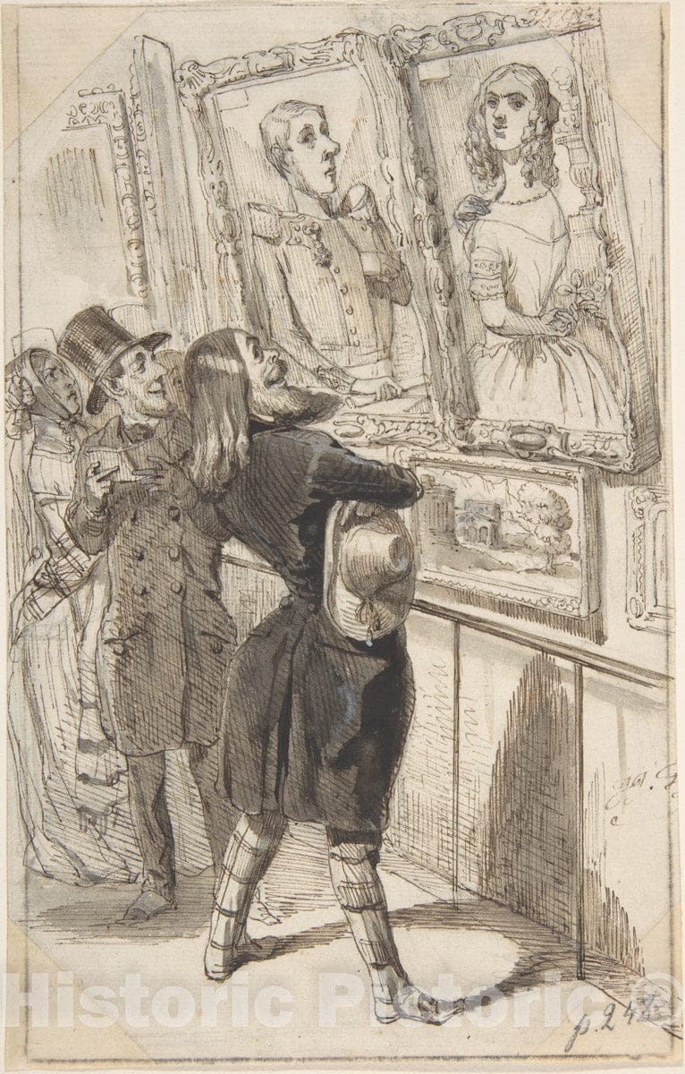 Art Print : Illustration for Jerôme Paturot a la recherche d'une Position sociale - Artist: J. J. Grandville - Created: c1846 : Vintage Wall Art