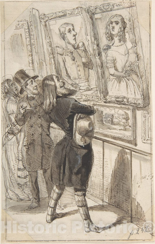 Art Print : Illustration for Jerôme Paturot a la recherche d'une Position sociale - Artist: J. J. Grandville - Created: c1846 : Vintage Wall Art