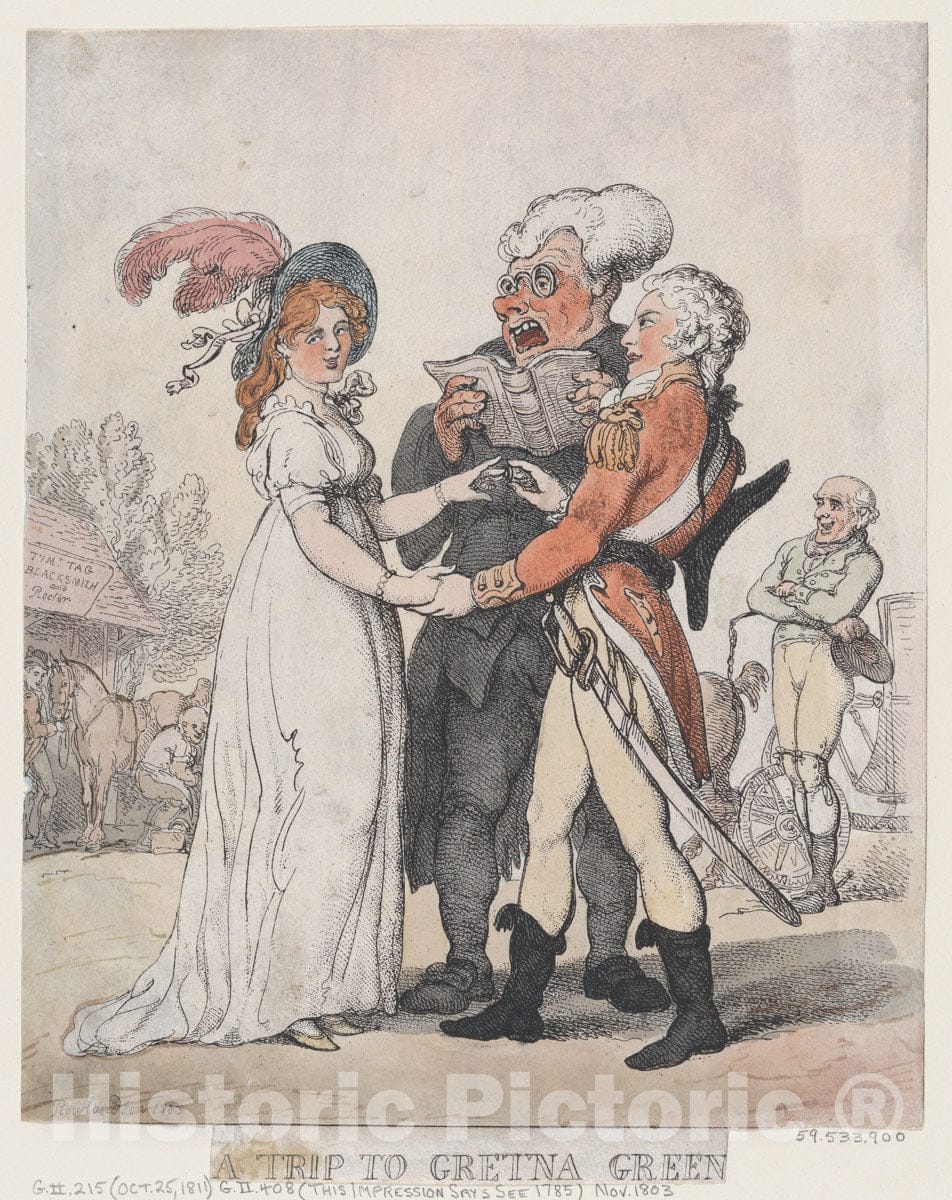 Art Print : Thomas Rowlandson - A Trip to Gretna Green 2 : Vintage Wall Art