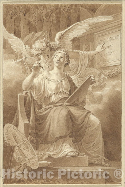 Art Print : Jacques Kuyper - Allegory on The Death of George Washington : Vintage Wall Art