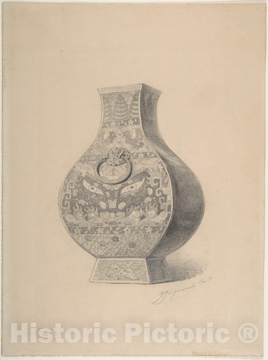 Art Print : Jules-Ferdinand Jacquemart - A Chinese Vase : Vintage Wall Art