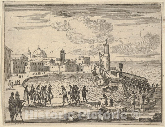 Art Print : Francesco I d'Este Combines Forces with The Republic of Venice and Genoa Against The Ottoman Turks - Artist: Bartolomeo Fenice (Fenis) - 1659 : Vintage Wall Art