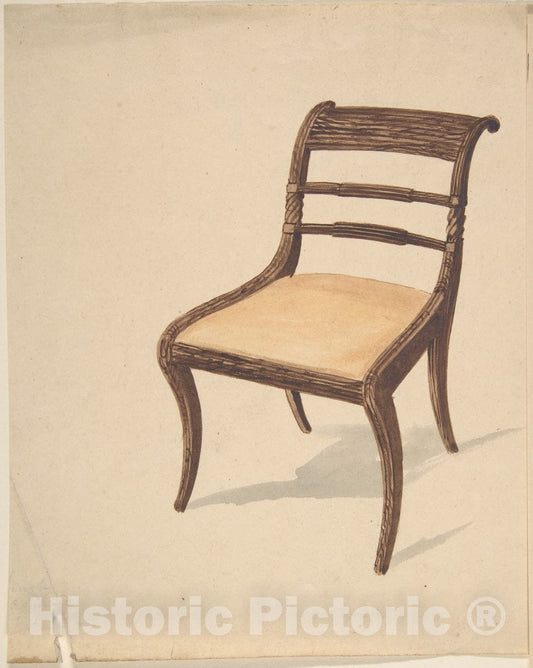 Art Print : Gillows - Design for a Chair 1 : Vintage Wall Art